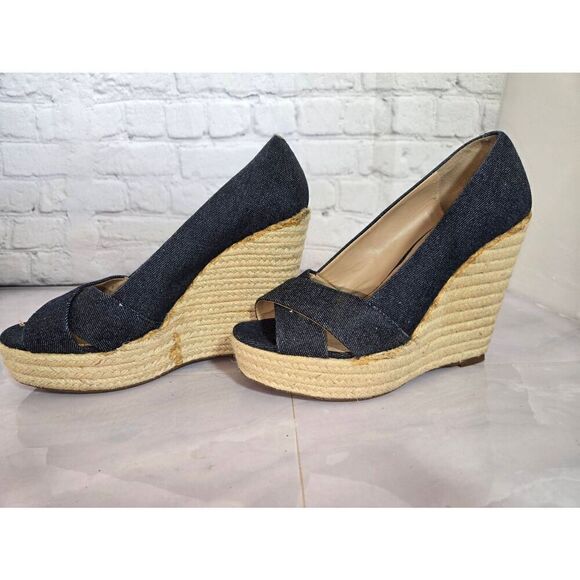 Vince Camuto Womens Size 8M Denim Rope Wedge Sandal - Picture 4 of 10